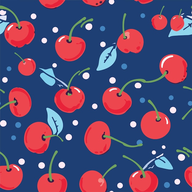 Seamless Colorful Cherries Pattern