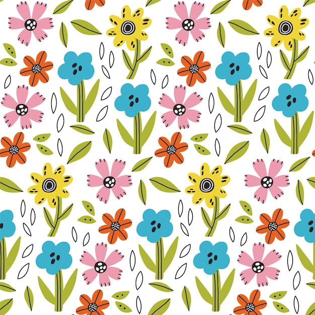 Seamless colorful floral pattern