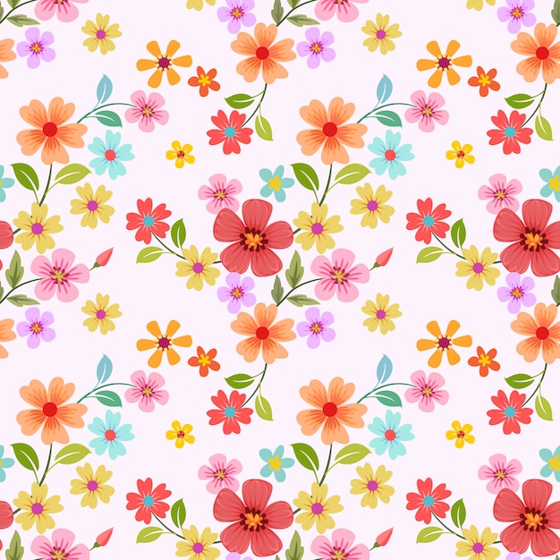 Seamless colorful flowers