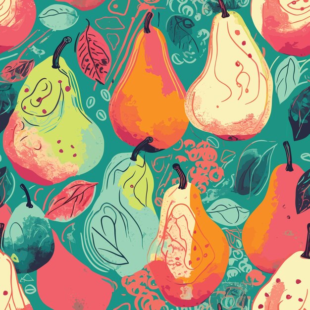 Vector seamless colorful fruits