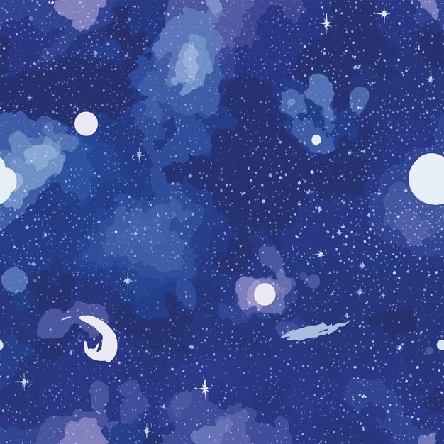 Vector seamless colorful galaxy pattern