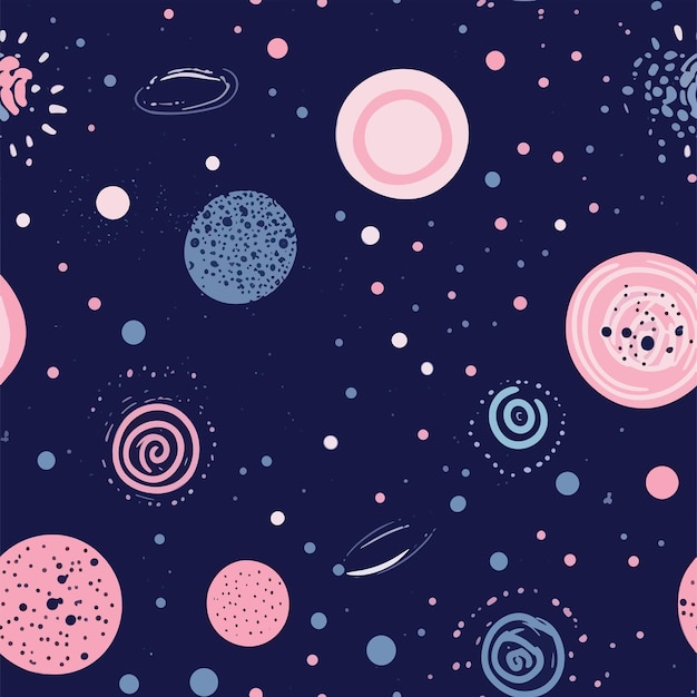 Seamless Colorful Galaxy Pattern