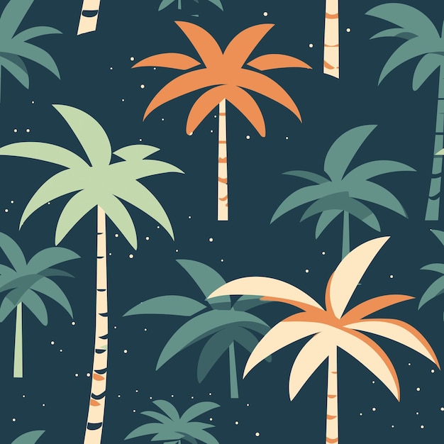 Seamless Colorful Hawaii Palms Pattern