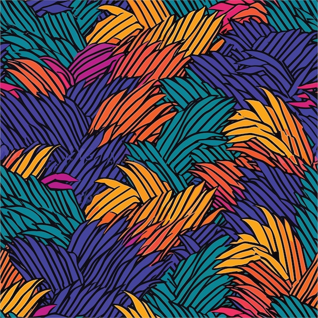 Seamless Colorful Hawaii Palms Pattern