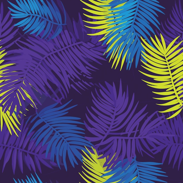 Seamless Colorful Hawaii Palms Pattern