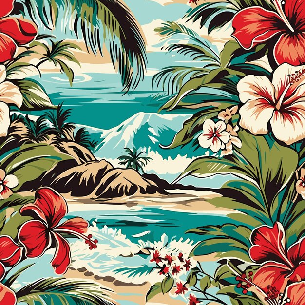 Il disegno senza cuciture delle palme colorate delle hawaii