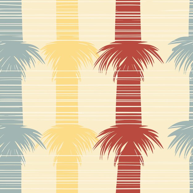 Seamless colorful hawaii palms pattern