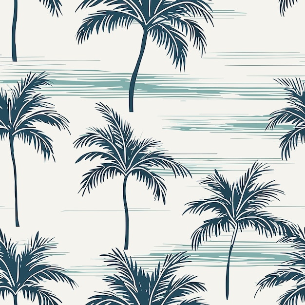 Seamless Colorful Hawaii Palms Pattern