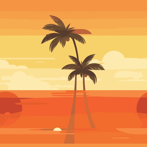 Seamless colorful hawaii palms pattern