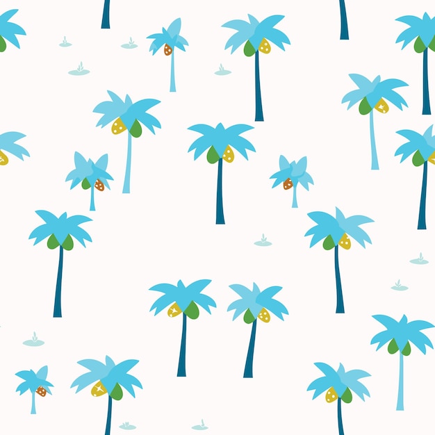 Vector seamless colorful hawaii palms pattern