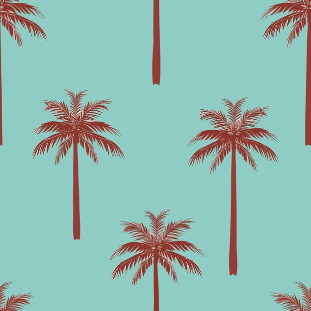 Seamless Colorful Hawaii Palms Pattern