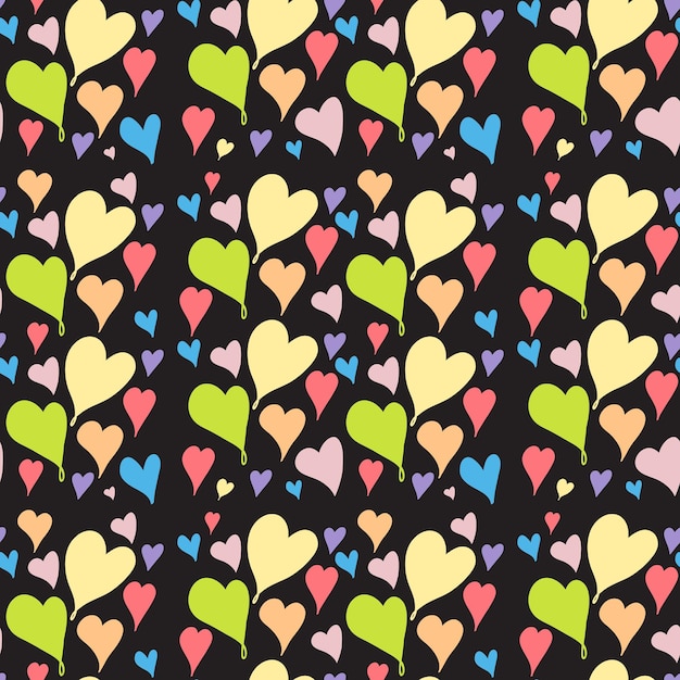 Vector seamless colorful heart pattern