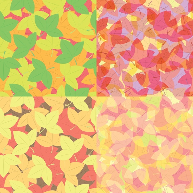 Seamless colorful leaves pattern, Abstract background