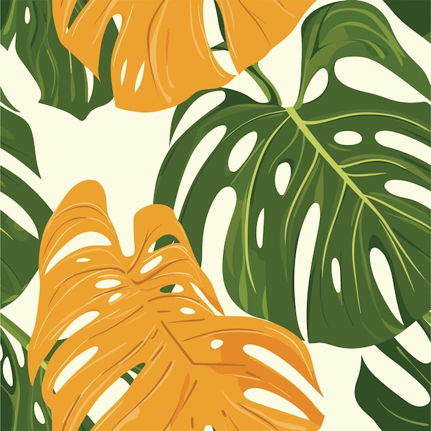 Seamless Colorful Monstera Pattern