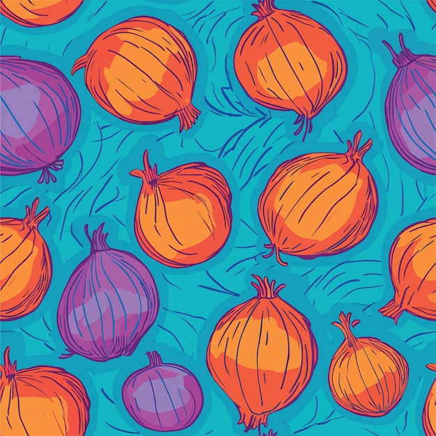 Seamless Colorful Onion Pattern