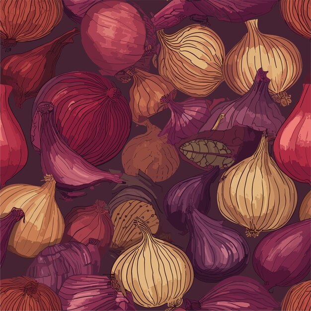 Seamless colorful onion pattern