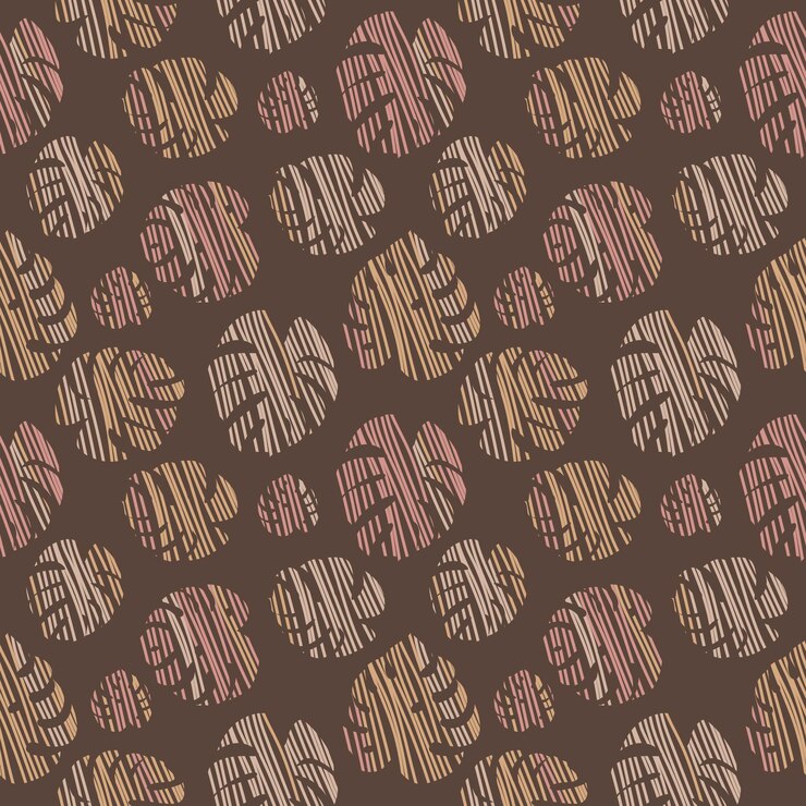 Vector seamless colorful pattern monstera in paper art style on brawn background