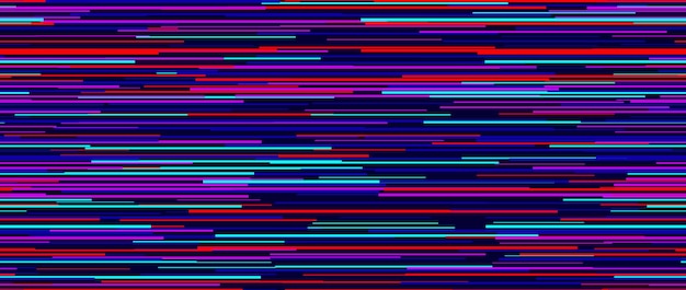 Seamless colorful random lines pattern Neon tv noise repeating pattern Horizontal irregular lines