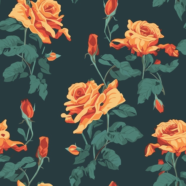 Seamless Colorful Roses Pattern
