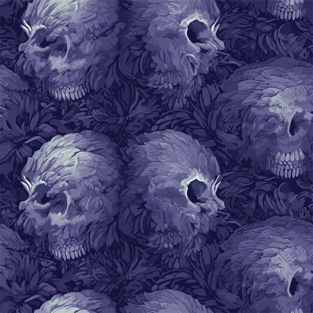 Vector seamless colorful skull pattern