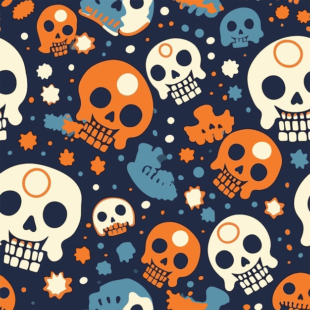 Seamless Colorful Skull Pattern