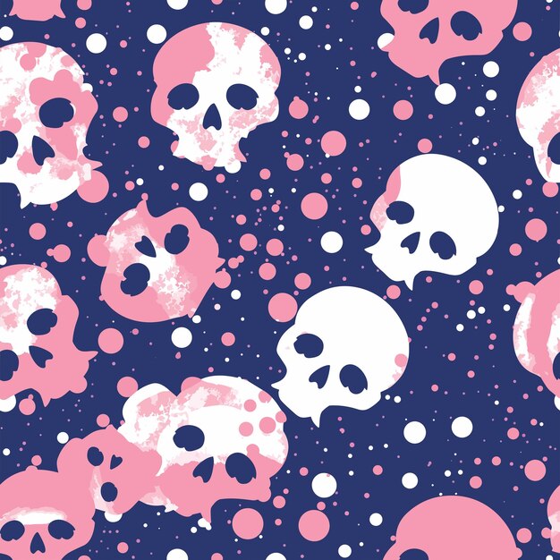 Seamless colorful skull pattern