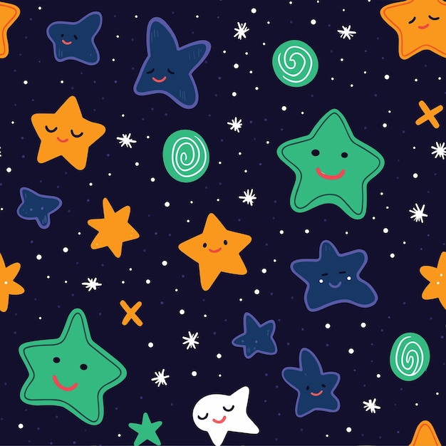 Seamless colorful stars pattern