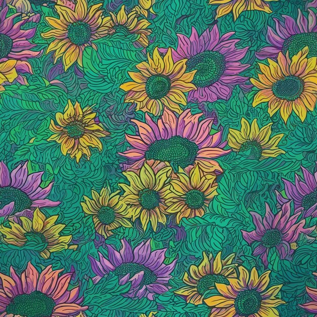 シームレスなカラフルな紫陽花のパターン