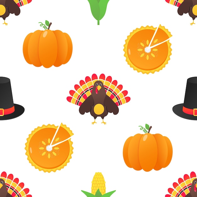 Seamless colorful thanksgiving pattern