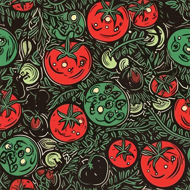 Seamless Colorful Tomato Pattern