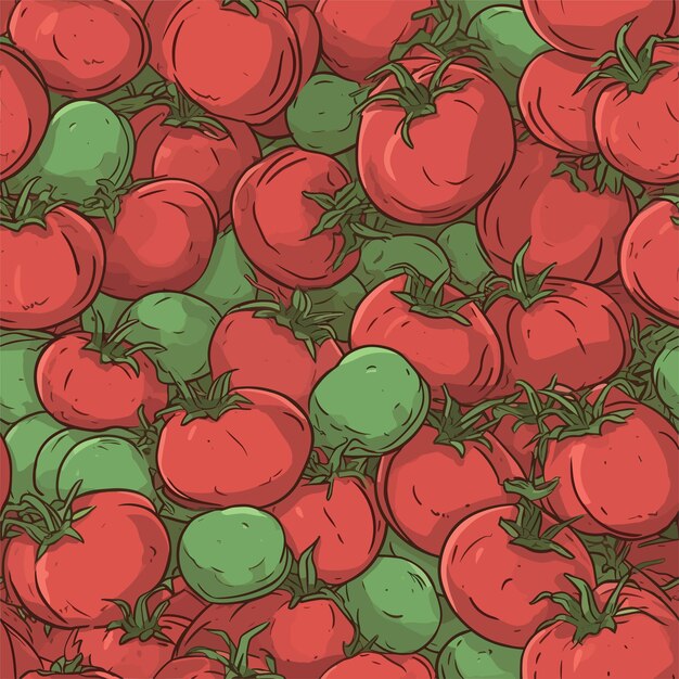 Vector seamless colorful tomato pattern