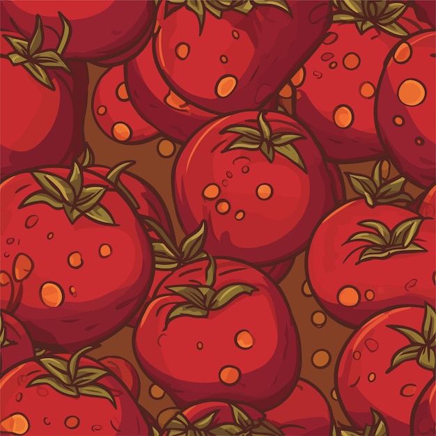 Seamless Colorful Tomato Pattern