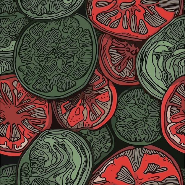 Seamless Colorful Tomato Pattern