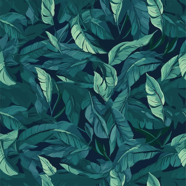 Seamless Colorful Tropical Leaves Pattern