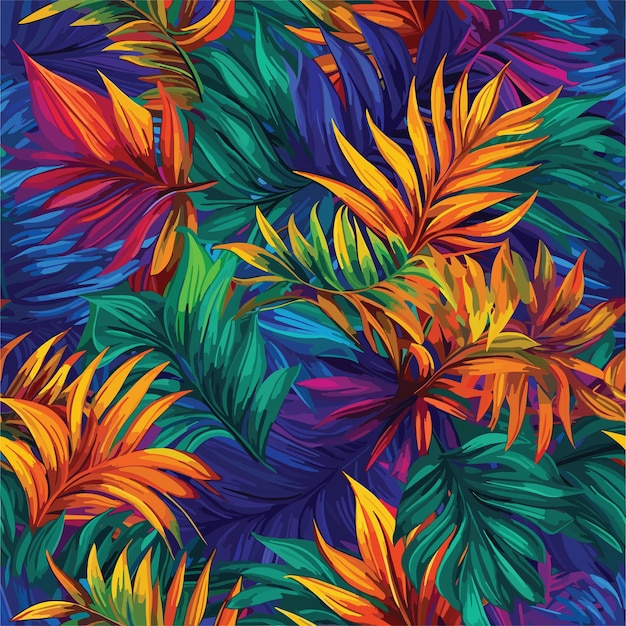 원활한 다채로운 열 대 잎 패턴