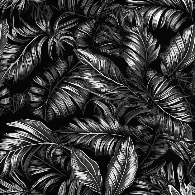 Seamless Colorful Tropical Leaves Pattern