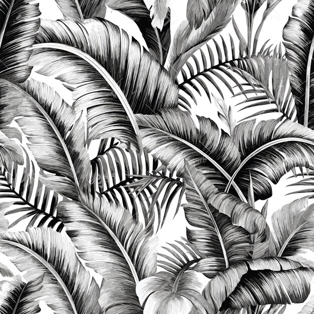 Seamless Colorful Tropical Leaves Pattern