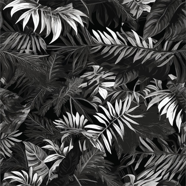 Seamless Colorful Tropical Leaves Pattern
