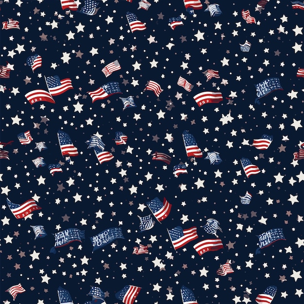 Vector seamless colorful usa pattern united states of americas design