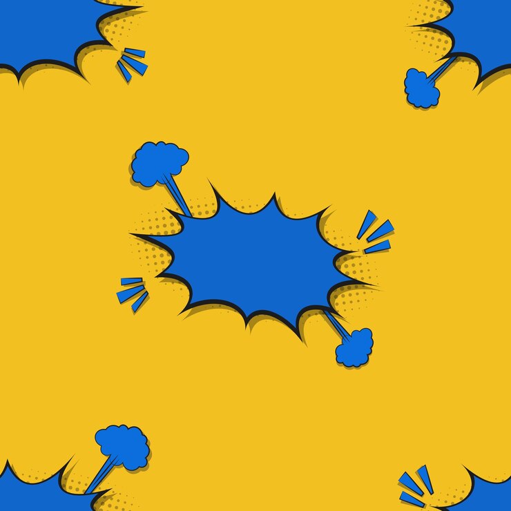 Seamless Comic Effect Yellow Blue Style