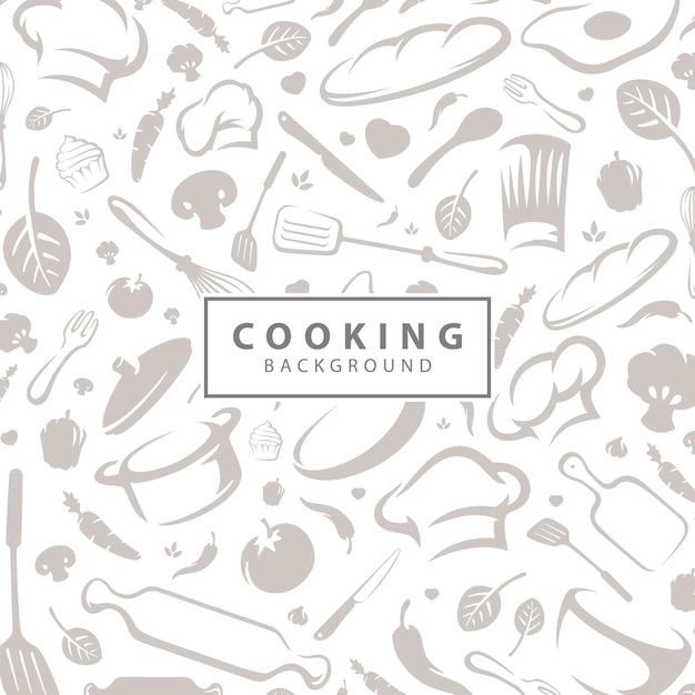 Vector seamless cooking pattern background vector