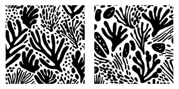 Seamless Coral Pattern Botanical Shapes Contemporary