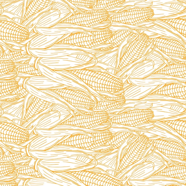 seamless corn pattern vector, hand drawing