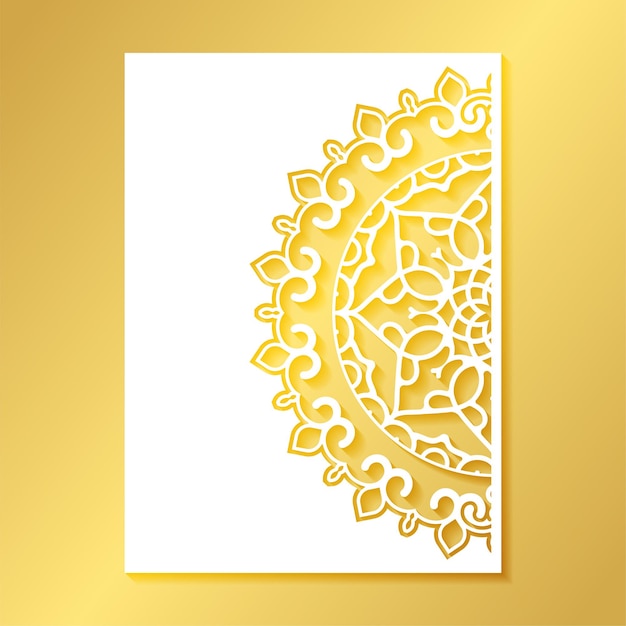 Seamless cut mandala decorative pattern template