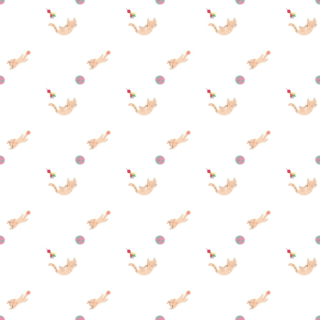 Vector seamless cute cat pattern vector