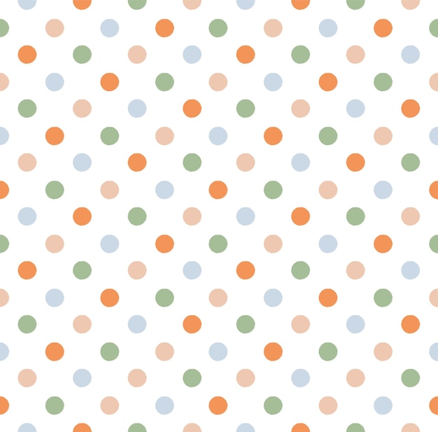 Seamless cute doodle dots pattern