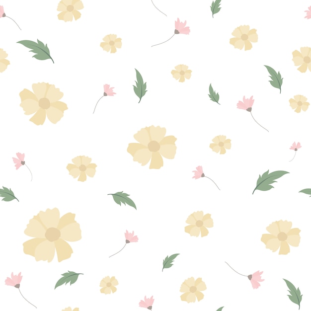 Vector seamless cute floral pattern