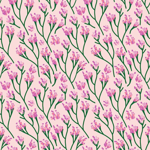 Vector seamless cute floral vector pattern background flower pattern on white background