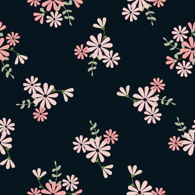 Seamless Cute flowers pattern background