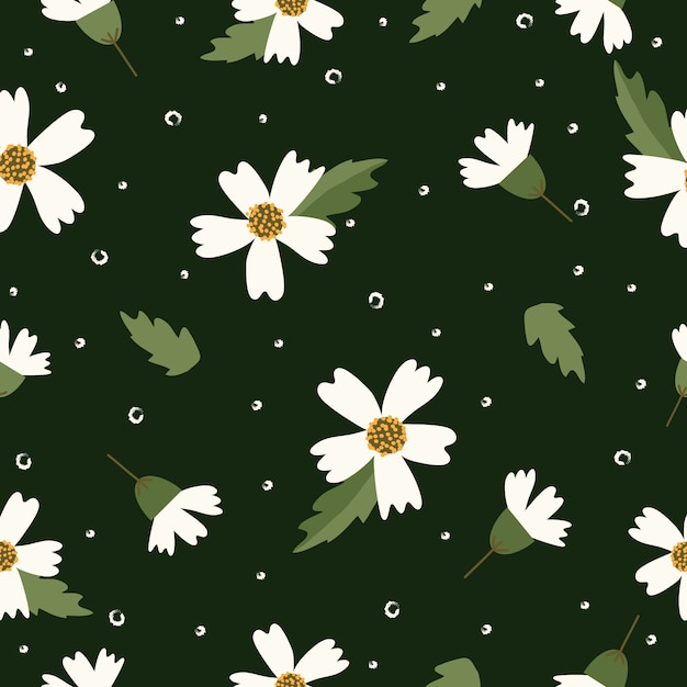 Seamless cute flowers pattern